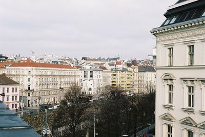 High angle view of buildings in city