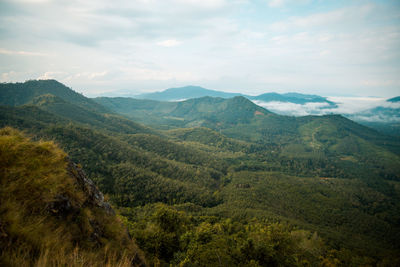 Scenic view of mountains against sky