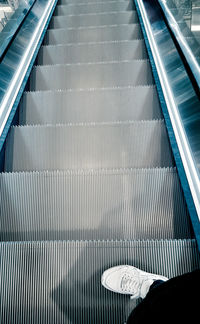 Close-up of escalator at subway station