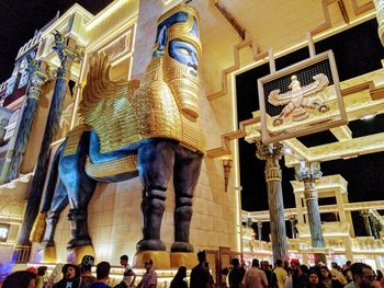 Low angle view of statues on building