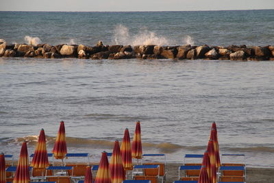 Panoramic view of people on beach