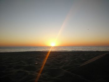 Scenic view of sea at sunset