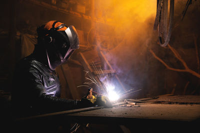 Man welding in factory