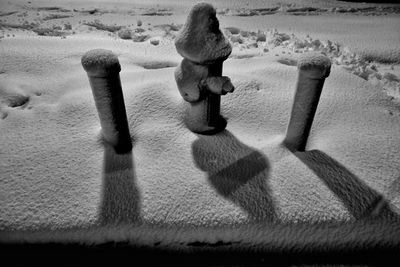 High angle view of shadow on sand