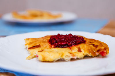 Close-up of dessert in plate