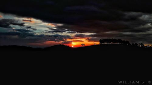 Silhouette of sky at night