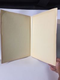 High angle view of open book