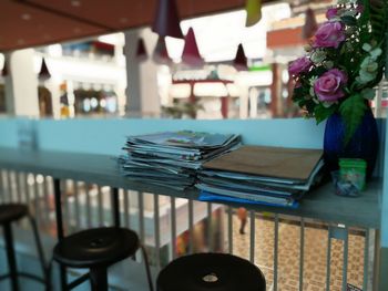 Close-up of paper on table