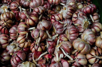 Full frame shot of onions for sale at market