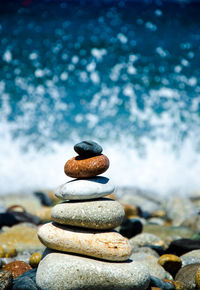 Stack of stones on beach