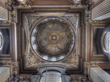 Directly below shot of old royal naval college ceiling