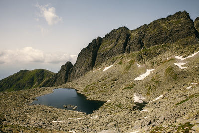 Scenic view of mountain against sky