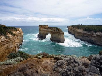 Rock formations in sea