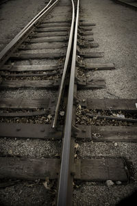 High angle view of railroad tracks