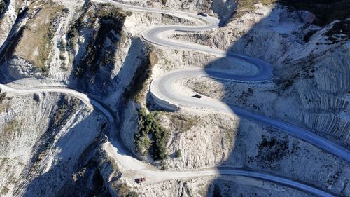 Aerial view of road