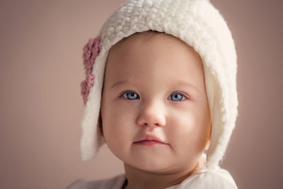 Close-up portrait of cute baby