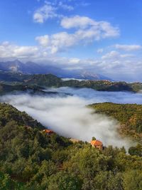 Scenic view of land against sky