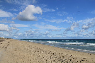 Scenic view of beach against sky