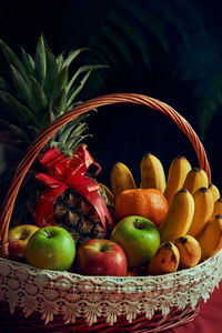 Close-up of apples in basket