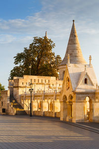 Morning view of fisherman's bastion in historic city centre of buda.