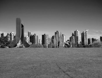 City skyline against clear sky