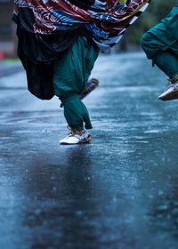 Low section of people walking outdoors