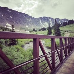 Scenic view of landscape and mountains against sky