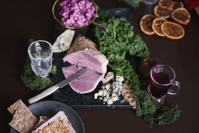 Christmas food on cutting board