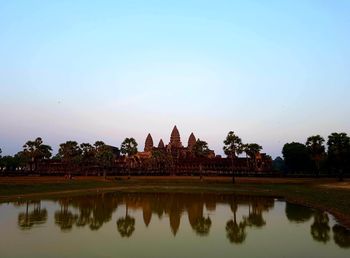 Reflection of temple in lake