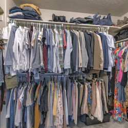 Clothes hanging on rack