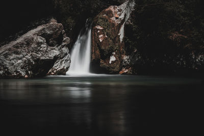 Scenic view of waterfall