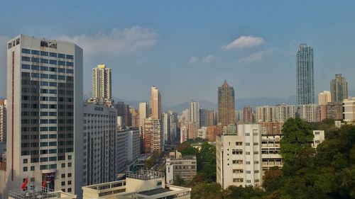 View of skyscrapers in city