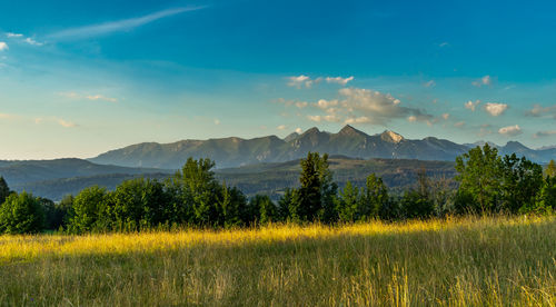 Panorama of the mountains in lesser poland. tatra mountains