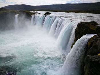 Scenic view of waterfall