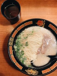 High angle view of food on table