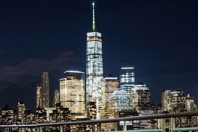 Illuminated city at night