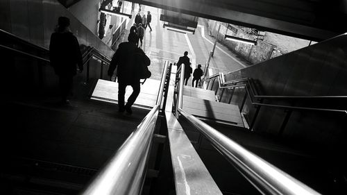 People on escalator