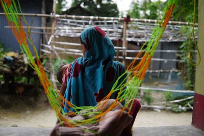 Woman wearing mask