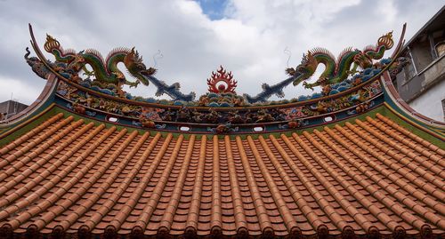 Low angle view of traditional building against sky