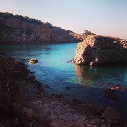 Rock formations in sea