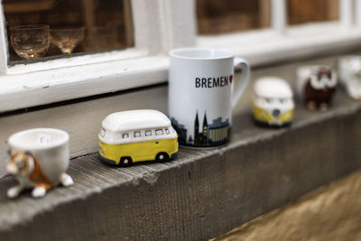 Close-up of coffee cup on table