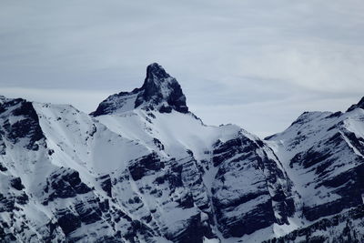 Panoramic view of snowcapped mountains against sky
