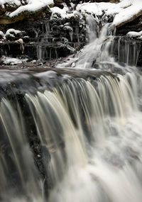 Scenic view of waterfall