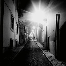 Illuminated street at night