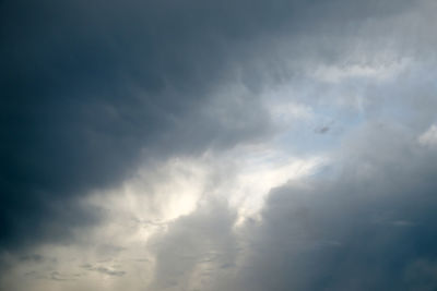 Low angle view of storm clouds in sky