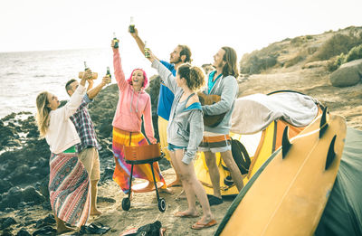 People standing at beach