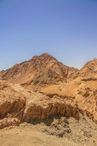 Scenic view of desert against clear sky