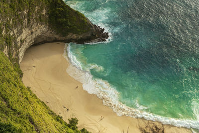 High angle view of beach