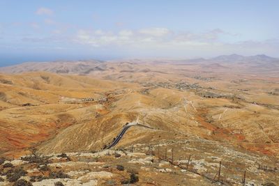 High angle view of landscape against sky