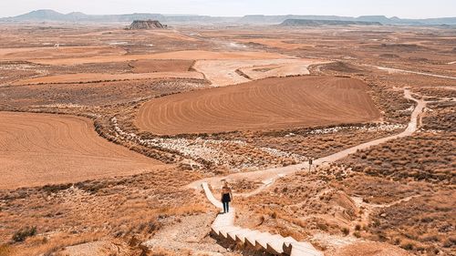 High angle view of a desert